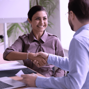 A consultant engaging with potential candidates during a recruitment process, showcasing the recruitment services offered by Maggy HR Solutions.